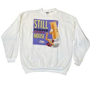 90s white dilbert crewneck sweater